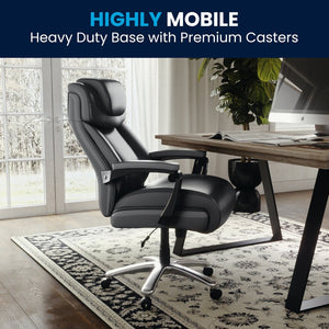 English Elm HERCULES Series Big & Tall 500 lb. Rated Executive Ergonomic Office Chair with Adjustable Headrest Black GO-2223-BK-GG