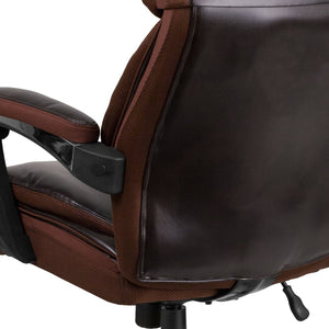 English Elm HERCULES Series Big & Tall 500 lb. Rated Executive Ergonomic Office Chair with Adjustable Headrest Brown GO-2223-BN-GG