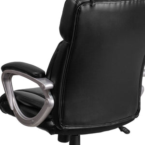 English Elm Carolyn Mid-Back LeatherSoft Executive Office Chair with Ergonomic Support & Padded Arms for Comfort Black GO-2236M-BK-GG