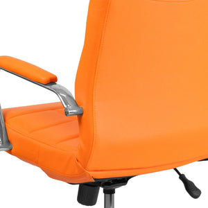 English Elm Vivian Mid-Back Executive Swivel Office Chair with Chrome Base for Comfort and Ergonomic Support Orange GO-2240-ORG-GG