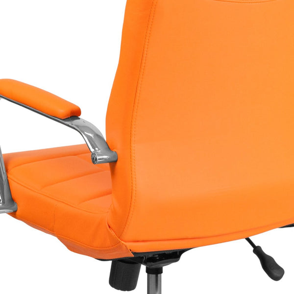 English Elm Vivian Mid-Back Executive Swivel Office Chair with Chrome Base for Comfort and Ergonomic Support Orange GO-2240-ORG-GG