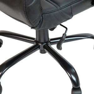 English Elm Whitney High Back Executive Swivel Office Chair - Ergonomic Comfort for Productive Workdays Black LeatherSoft/Black Frame GO-2286H-BK-BK-GG