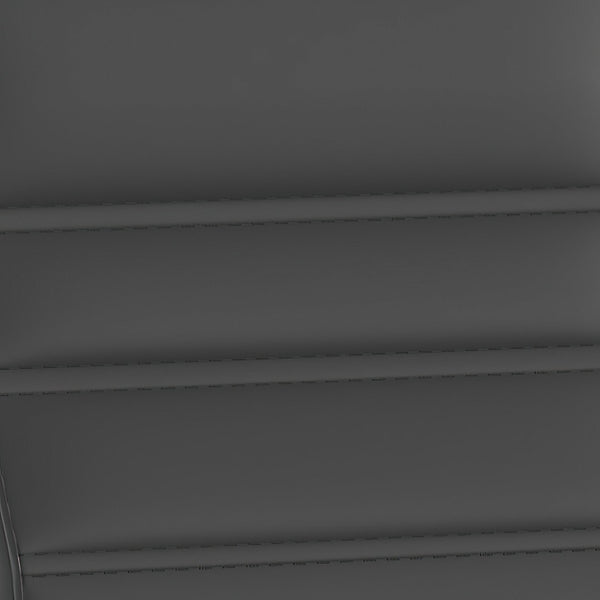 English Elm Whitney High Back Executive Swivel Office Chair - Ergonomic Design with Transparent Roller Wheels Black LeatherSoft/Black Frame GO-2286H-BK-BK-RLB-GG