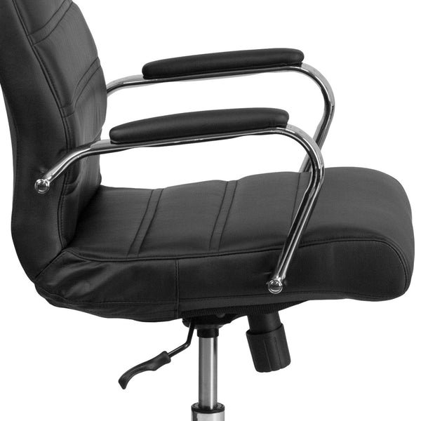 English Elm Whitney High Back Executive Swivel Office Chair - Ergonomic Comfort for Productive Workdays Black LeatherSoft/Chrome Frame GO-2286H-BK-GG