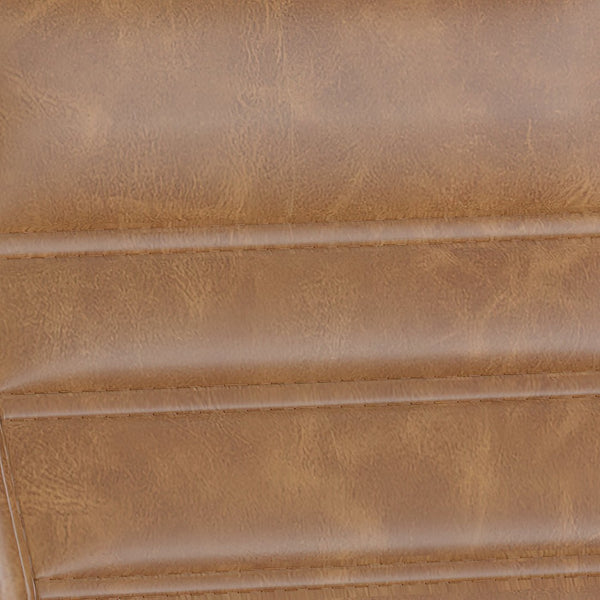 English Elm Whitney High Back Executive Swivel Office Chair - Ergonomic Design with Transparent Roller Wheels Brown LeatherSoft/Black Frame GO-2286H-BR-BK-RLB-GG