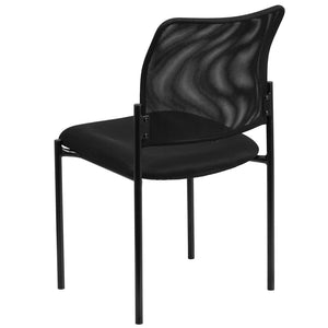 English Elm Jana Comfort Black Mesh Side Chair – Ergonomic, Stackable Steel Design for Modern Office & Lobby Use GO-515-2-GG