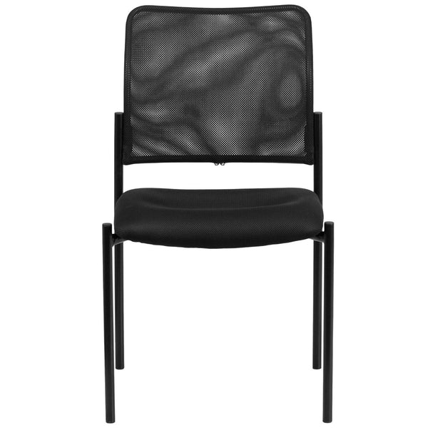 English Elm Jana Comfort Black Mesh Side Chair – Ergonomic, Stackable Steel Design for Modern Office & Lobby Use GO-515-2-GG