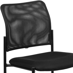 English Elm Jana Comfort Black Mesh Side Chair – Ergonomic, Stackable Steel Design for Modern Office & Lobby Use GO-515-2-GG