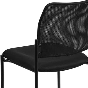 English Elm Jana Comfort Black Mesh Side Chair – Ergonomic, Stackable Steel Design for Modern Office & Lobby Use GO-515-2-GG