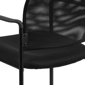 English Elm Jana Comfort Stackable Mesh Side Chair with Arms for Office, Home, or Training Room Use Black GO-516-2-GG