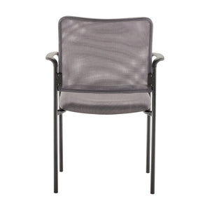 English Elm Jana Comfort Stackable Mesh Side Chair with Arms for Office, Home, or Training Room Use Gray GO-516-2-GRY-GG