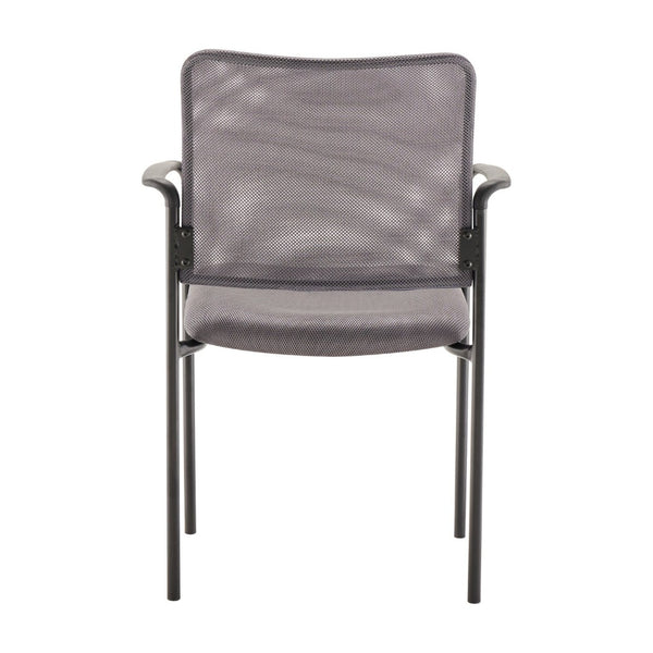 English Elm Jana Comfort Stackable Mesh Side Chair with Arms for Office, Home, or Training Room Use Gray GO-516-2-GRY-GG
