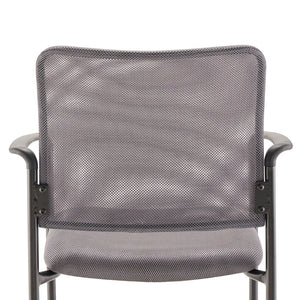 English Elm Jana Comfort Stackable Mesh Side Chair with Arms for Office, Home, or Training Room Use Gray GO-516-2-GRY-GG