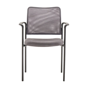 English Elm Jana Comfort Stackable Mesh Side Chair with Arms for Office, Home, or Training Room Use Gray GO-516-2-GRY-GG