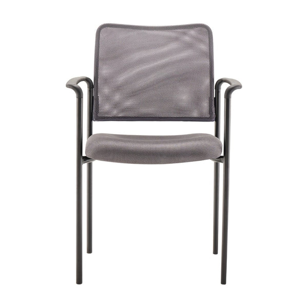 English Elm Jana Comfort Stackable Mesh Side Chair with Arms for Office, Home, or Training Room Use Gray GO-516-2-GRY-GG