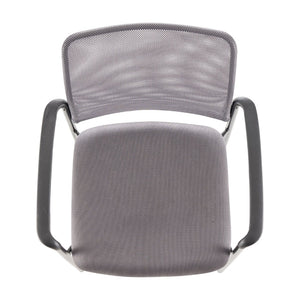 English Elm Jana Comfort Stackable Mesh Side Chair with Arms for Office, Home, or Training Room Use Gray GO-516-2-GRY-GG