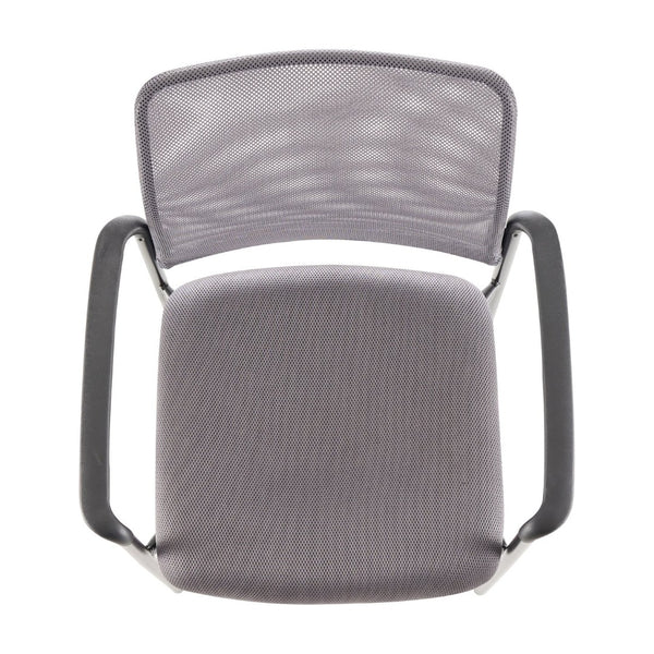 English Elm Jana Comfort Stackable Mesh Side Chair with Arms for Office, Home, or Training Room Use Gray GO-516-2-GRY-GG