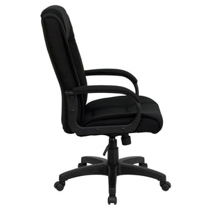 English Elm Jessica High Back Ergonomic Black Fabric Executive Swivel Office Chair with Adjustable Features GO-5301B-BK-GG