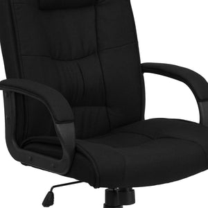 English Elm Jessica High Back Ergonomic Black Fabric Executive Swivel Office Chair with Adjustable Features GO-5301B-BK-GG