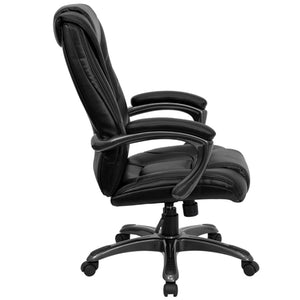 English Elm Oma High Back Black LeatherSoft Executive Chair - Ergonomic Design with Adjustable Features & Comfort GO-7194B-BK-GG