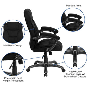 English Elm Jessie High Back Ergonomic Executive Office Chair - Stylish, Comfortable, and Adjustable Seating Solution Black Microfiber GO-725-BK-GG