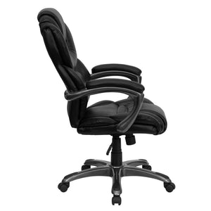 English Elm Stella High Back LeatherSoft Executive Swivel Ergonomic Office Chair for Ultimate Comfort & Support Black GO-901-BK-GG