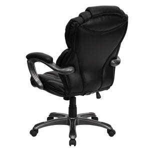 English Elm Stella High Back LeatherSoft Executive Swivel Ergonomic Office Chair for Ultimate Comfort & Support Black GO-901-BK-GG