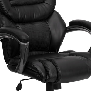 English Elm Stella High Back LeatherSoft Executive Swivel Ergonomic Office Chair for Ultimate Comfort & Support Black GO-901-BK-GG
