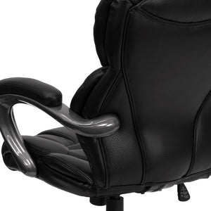 English Elm Stella High Back LeatherSoft Executive Swivel Ergonomic Office Chair for Ultimate Comfort & Support Black GO-901-BK-GG