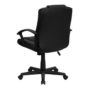 English Elm Lindon Mid-Back Swivel Task Office Chair in Black LeatherSoft - Ergonomic Comfort & Adjustability GO-937M-BK-LEA-GG