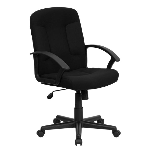 English Elm Garver Mid-Back Executive Swivel Chair - Ergonomic Comfort, Durable Design, Perfect for Home Office Black GO-ST-6-BK-GG
