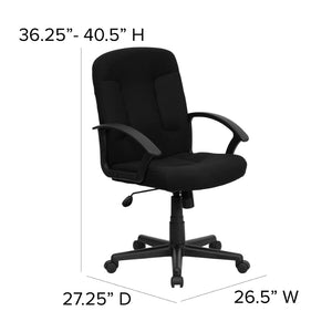 English Elm Garver Mid-Back Executive Swivel Chair - Ergonomic Comfort, Durable Design, Perfect for Home Office Black GO-ST-6-BK-GG