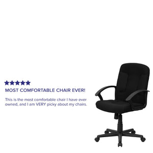 English Elm Garver Mid-Back Executive Swivel Chair - Ergonomic Comfort, Durable Design, Perfect for Home Office Black GO-ST-6-BK-GG