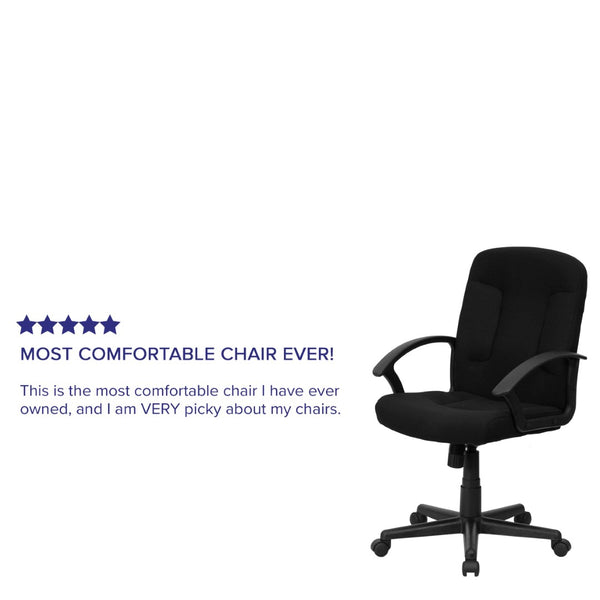 English Elm Garver Mid-Back Executive Swivel Chair - Ergonomic Comfort, Durable Design, Perfect for Home Office Black GO-ST-6-BK-GG