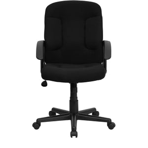 English Elm Garver Mid-Back Executive Swivel Chair - Ergonomic Comfort, Durable Design, Perfect for Home Office Black GO-ST-6-BK-GG