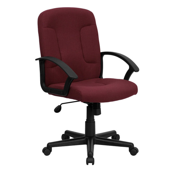 English Elm Garver Mid-Back Executive Swivel Chair - Ergonomic Comfort, Durable Design, Perfect for Home Office Burgundy GO-ST-6-BY-GG