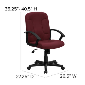 English Elm Garver Mid-Back Executive Swivel Chair - Ergonomic Comfort, Durable Design, Perfect for Home Office Burgundy GO-ST-6-BY-GG