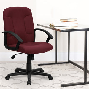 English Elm Garver Mid-Back Executive Swivel Chair - Ergonomic Comfort, Durable Design, Perfect for Home Office Burgundy GO-ST-6-BY-GG