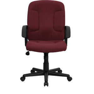 English Elm Garver Mid-Back Executive Swivel Chair - Ergonomic Comfort, Durable Design, Perfect for Home Office Burgundy GO-ST-6-BY-GG