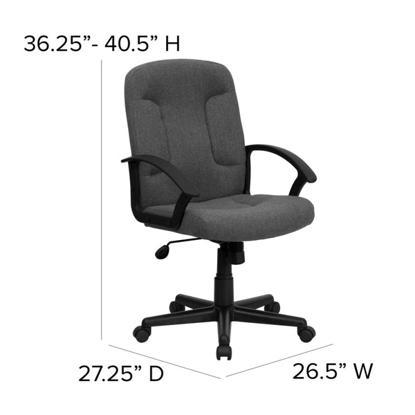 English Elm Garver Mid-Back Executive Swivel Chair - Ergonomic Comfort, Durable Design, Perfect for Home Office Gray GO-ST-6-GY-GG
