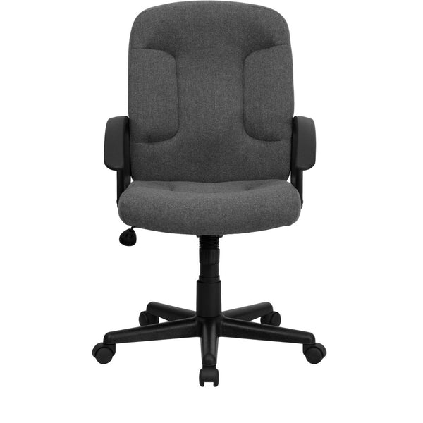 English Elm Garver Mid-Back Executive Swivel Chair - Ergonomic Comfort, Durable Design, Perfect for Home Office Gray GO-ST-6-GY-GG