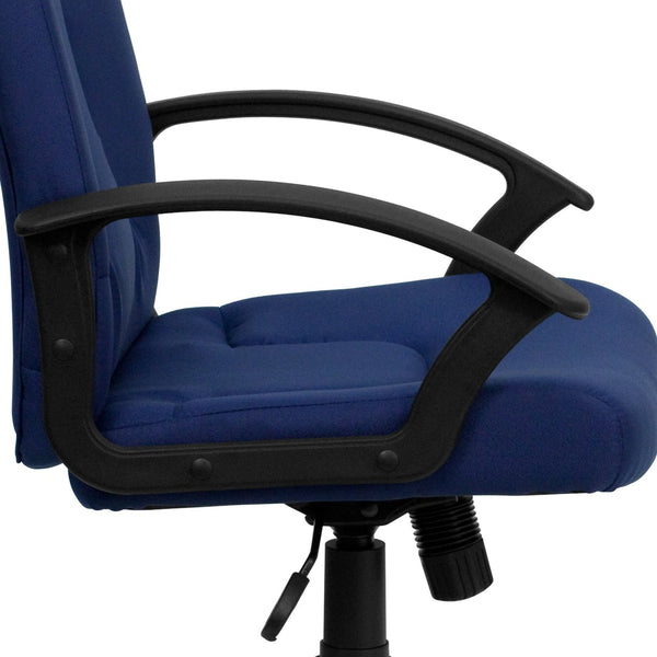 English Elm Garver Mid-Back Executive Swivel Chair - Ergonomic Comfort, Durable Design, Perfect for Home Office Navy GO-ST-6-NVY-GG