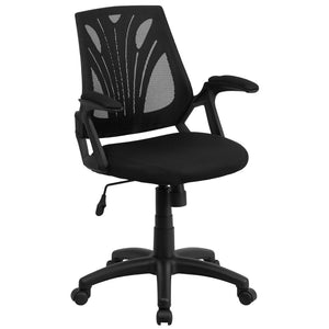 English Elm Sam Mid-Back Designer Black Mesh Office Chair - Ergonomic, Breathable, Height Adjustable & Stylish GO-WY-82-GG