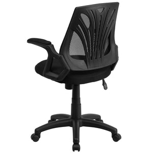 English Elm Sam Mid-Back Designer Black Mesh Office Chair - Ergonomic, Breathable, Height Adjustable & Stylish GO-WY-82-GG