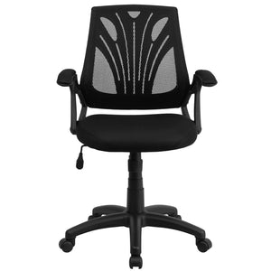 English Elm Sam Mid-Back Designer Black Mesh Office Chair - Ergonomic, Breathable, Height Adjustable & Stylish GO-WY-82-GG