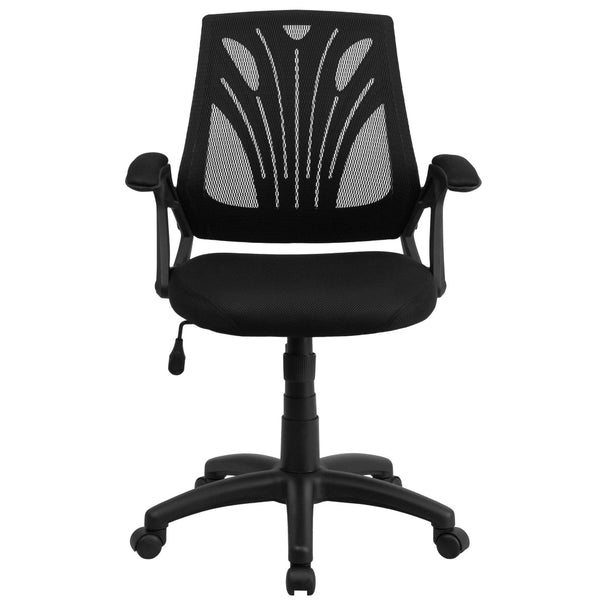 English Elm Sam Mid-Back Designer Black Mesh Office Chair - Ergonomic, Breathable, Height Adjustable & Stylish GO-WY-82-GG