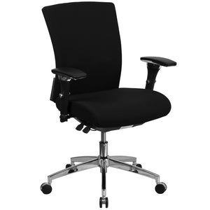 English Elm HERCULES Ergonomic 24/7 Heavy-Duty Office Chair for Intensive Use with Adjustable Comfort Features Black Fabric GO-WY-85-6-GG