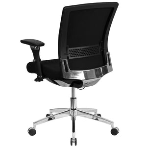 English Elm HERCULES Ergonomic 24/7 Heavy-Duty Office Chair for Intensive Use with Adjustable Comfort Features Black Fabric GO-WY-85-6-GG
