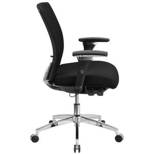 English Elm HERCULES Ergonomic 24/7 Heavy-Duty Office Chair for Intensive Use with Adjustable Comfort Features Black Fabric GO-WY-85-6-GG