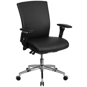 English Elm HERCULES Ergonomic 24/7 Heavy-Duty Office Chair for Intensive Use with Adjustable Comfort Features Black LeatherSoft GO-WY-85-7-GG